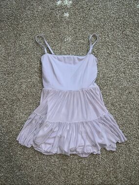 LOGILATES Light Purple Spaghetti Strap Mini Athletic Dress